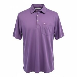 CRICQUET Mens Purple Micro Print Short Sleeve Golf Polo Shirt Size Medium (BB45)